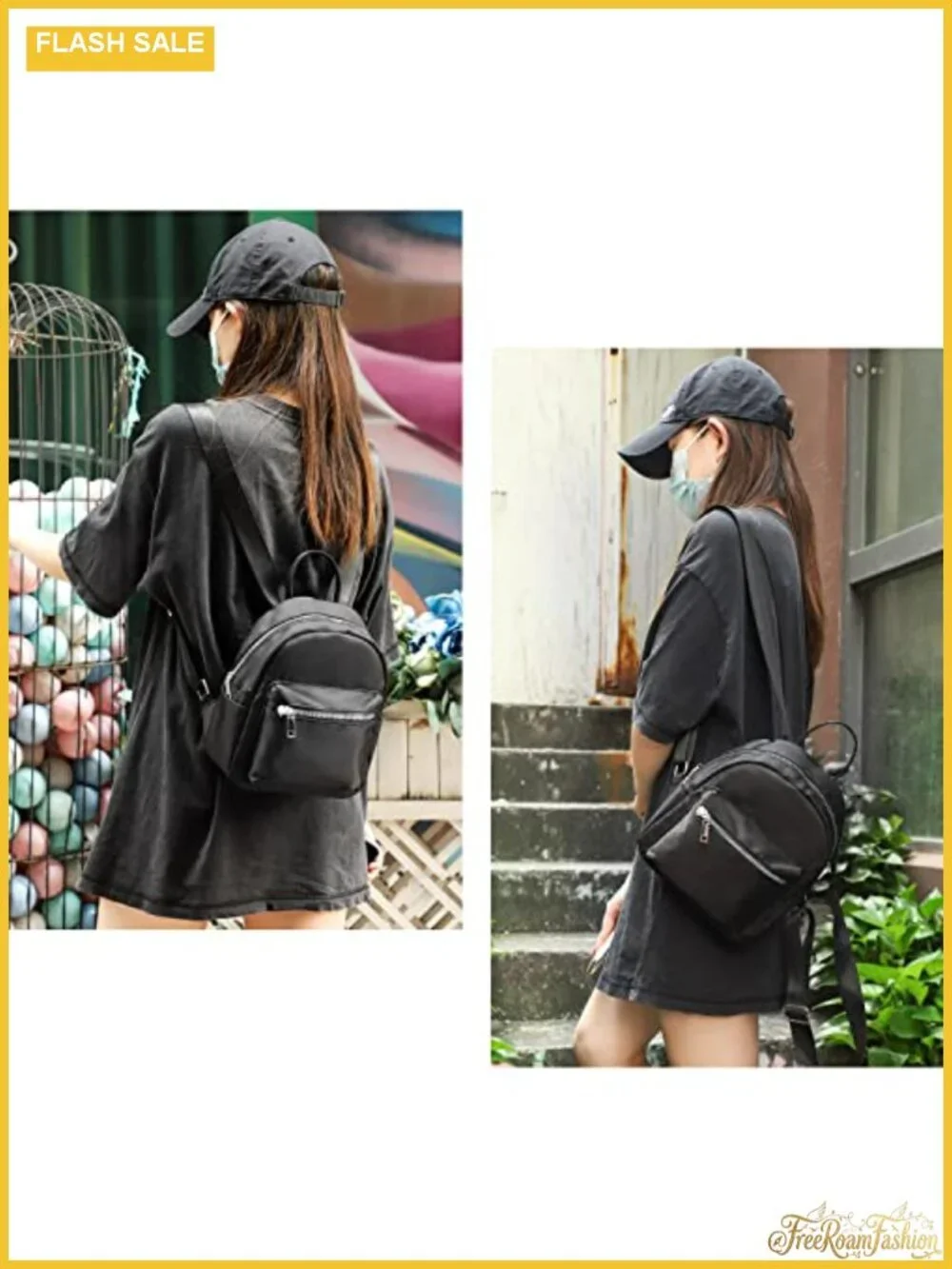 Waterproof Mini Backpack Purse for Women - Adjustable Strap 9.8x8.5in